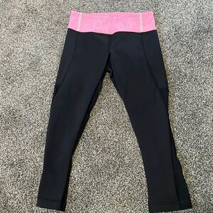 Black + Pink Size 4 Lululemon Mesh Crops
